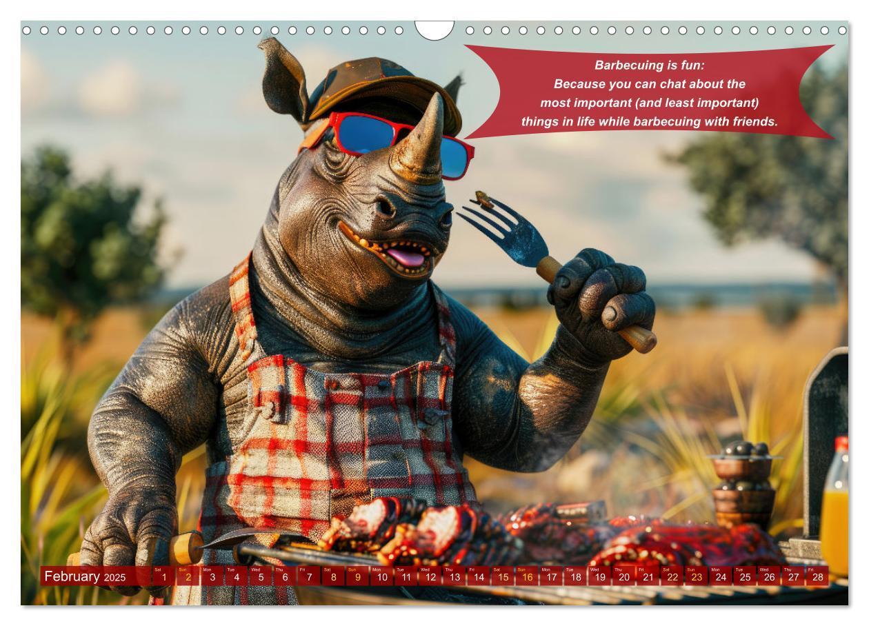 Bild: 9781325989546 | Funny charming animals as barbecue chef (Wall Calendar 2025 DIN A3...