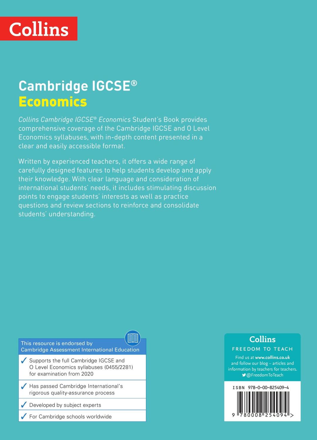 Rückseite: 9780008254094 | Cambridge IGCSE(TM) Economics Student's Book | Clive Riches (u. a.)