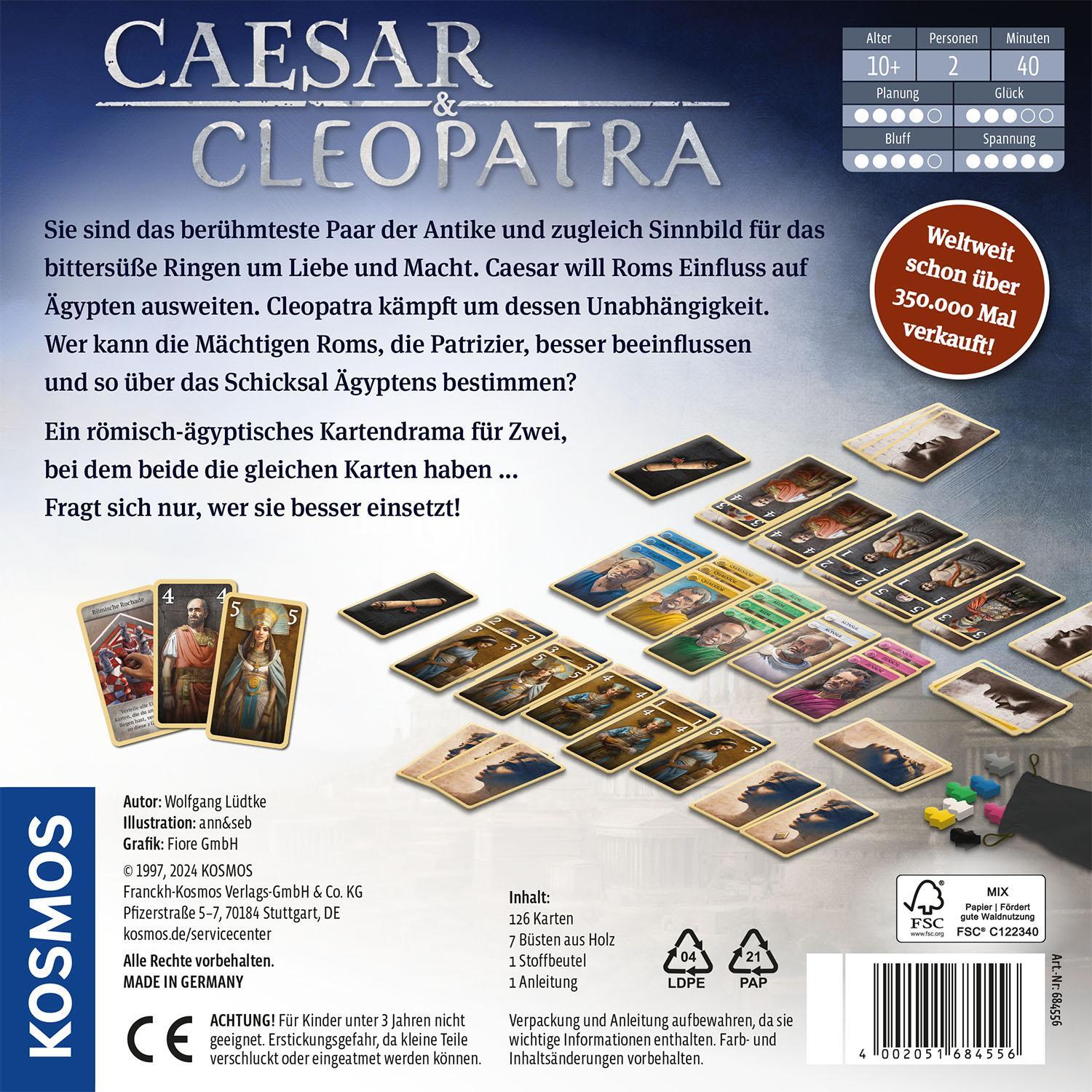 Rückseite: 4002051684556 | Caesar &amp; Cleopatra | Spiel | Wolfgang Lüdtke | Spiel | 684556 | 2024