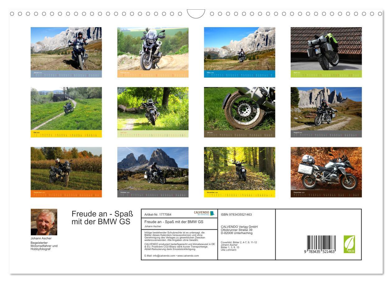 Bild: 9783435521463 | Freude an - Spaß mit der BMW GS (Wandkalender 2025 DIN A3 quer),...