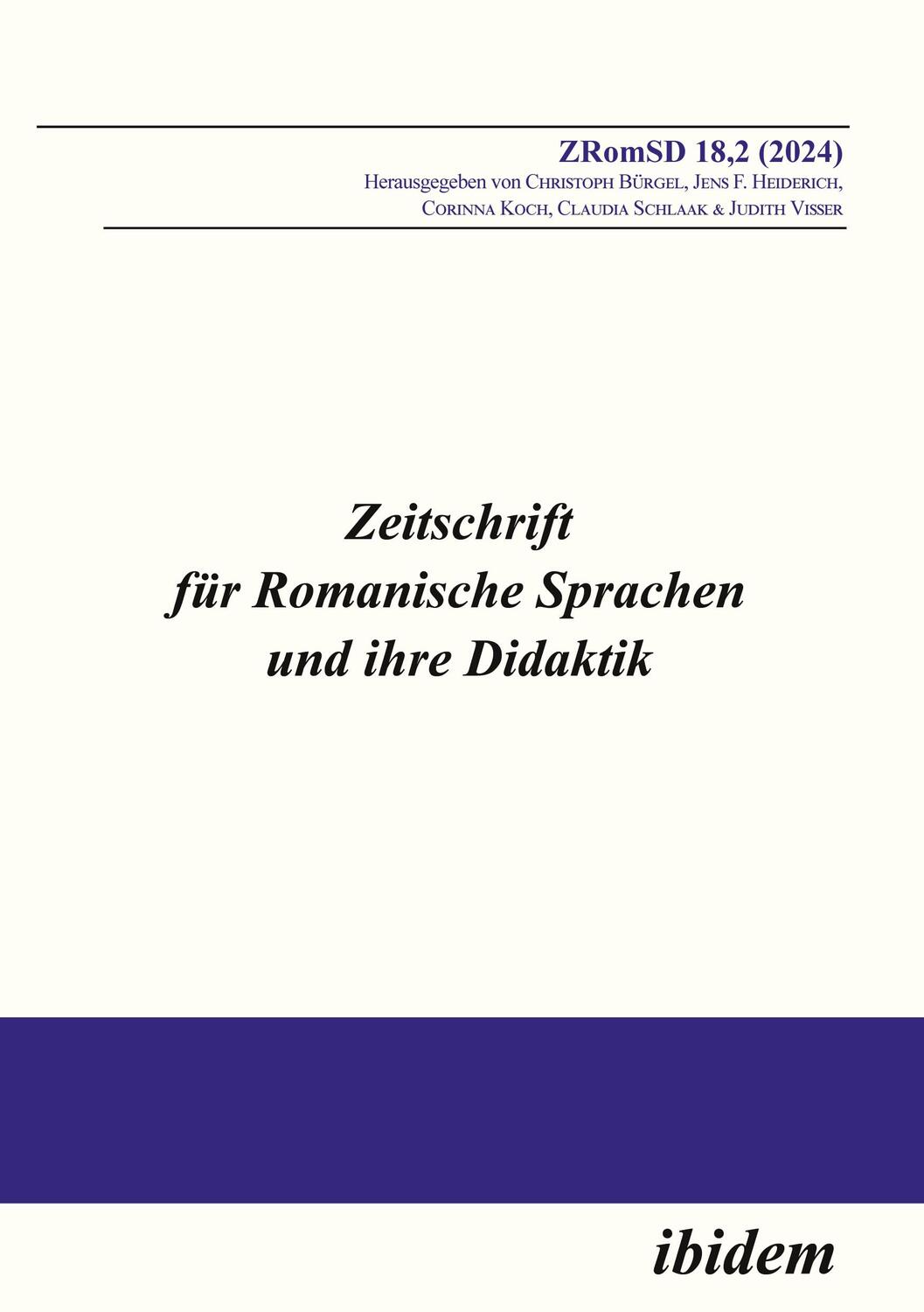 Cover: 9783838219936 | Zeitschrift für Romanische Sprachen und ihre Didaktik | Bürgel | Buch