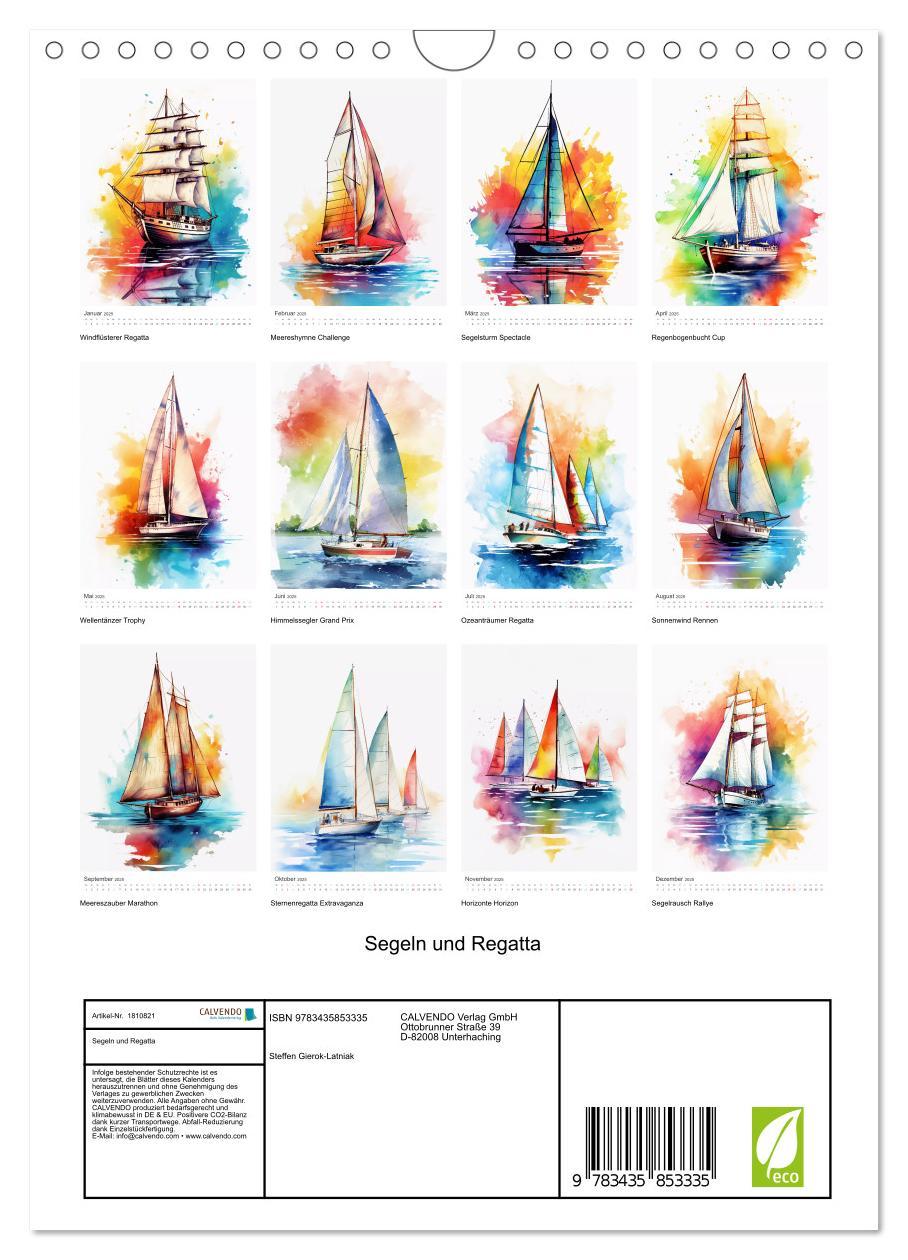 Bild: 9783435853335 | Segeln und Regatta (Wandkalender 2025 DIN A4 hoch), CALVENDO...