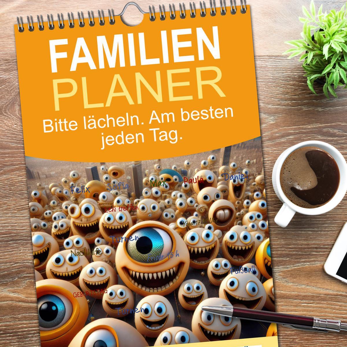 Bild: 9783457092101 | Familienplaner 2025 - Bitte lächeln. Am besten jeden Tag. mit 5...