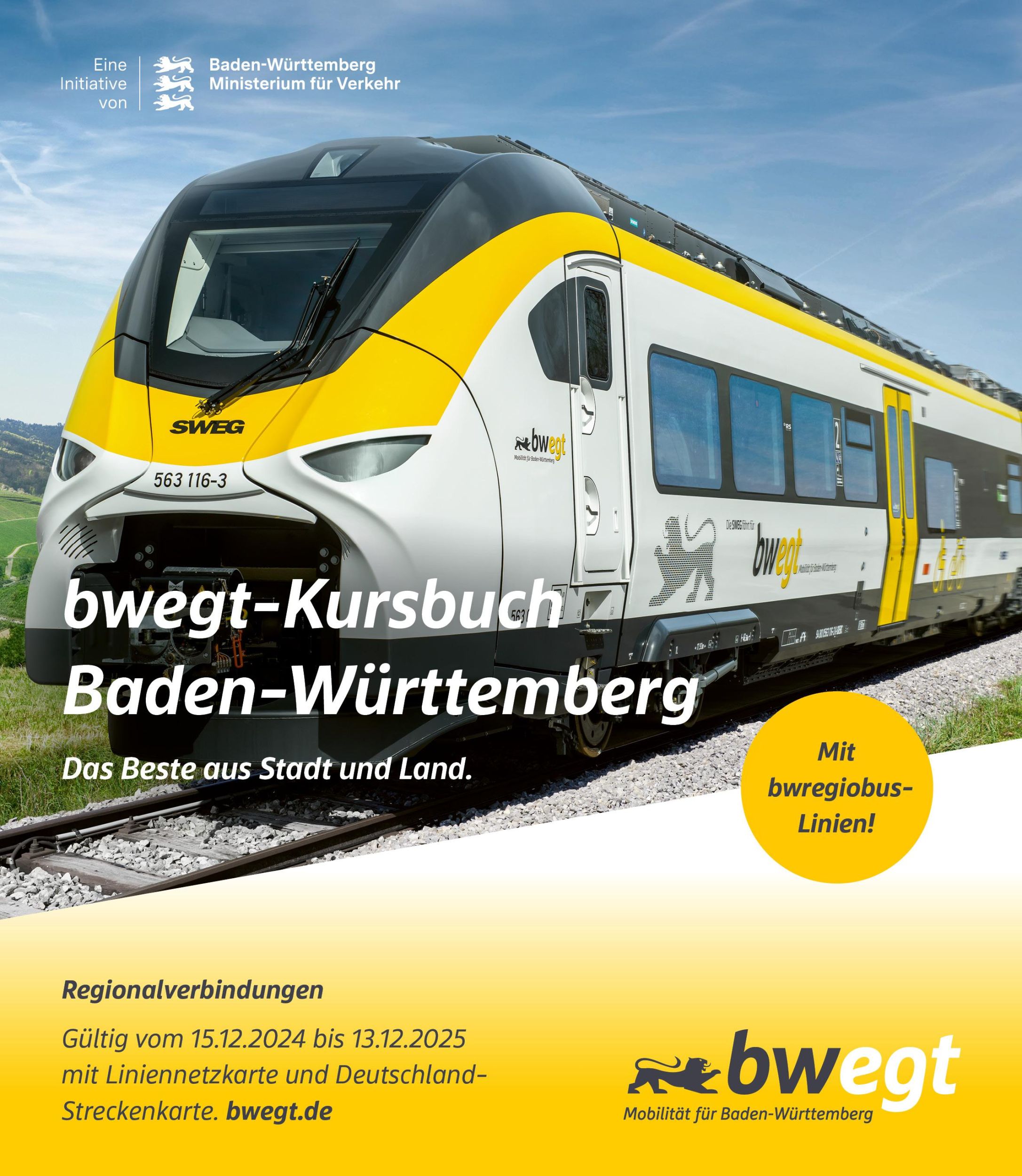 Cover: 9783943551204 | bwegt-Kursbuch Baden-Württemberg 2025 | Das Beste aus Stadt und Land.