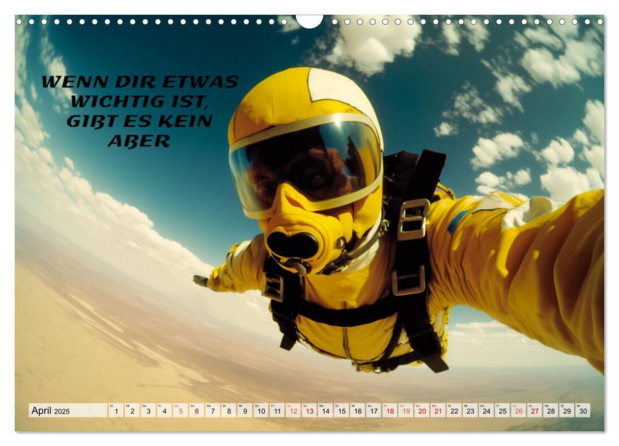 Bild: 9783383910135 | Motivation und Fallschirmspringen (Wandkalender 2025 DIN A3 quer),...