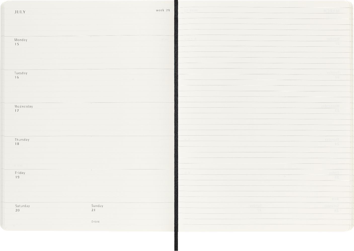 Bild: 8056598857030 | Moleskine 18 Monate Wochen Notizkalender 2023/2024, XL 19X25, Schwarz