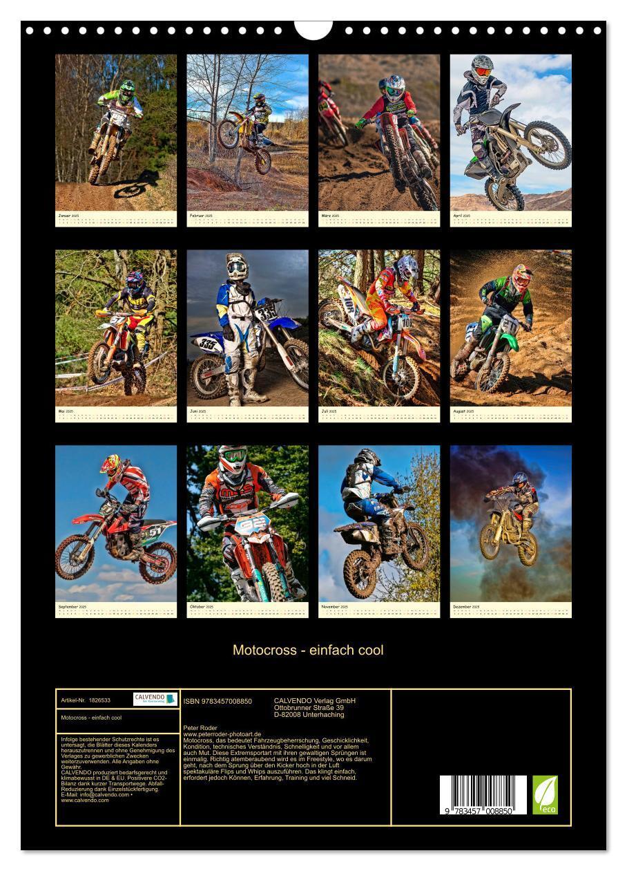 Bild: 9783457008850 | Motocross - einfach cool (Wandkalender 2025 DIN A3 hoch), CALVENDO...