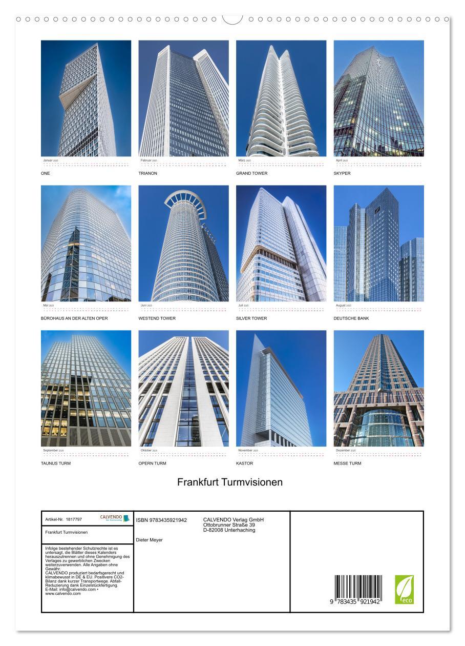 Bild: 9783435921942 | Frankfurt Turmvisionen (Wandkalender 2025 DIN A2 hoch), CALVENDO...