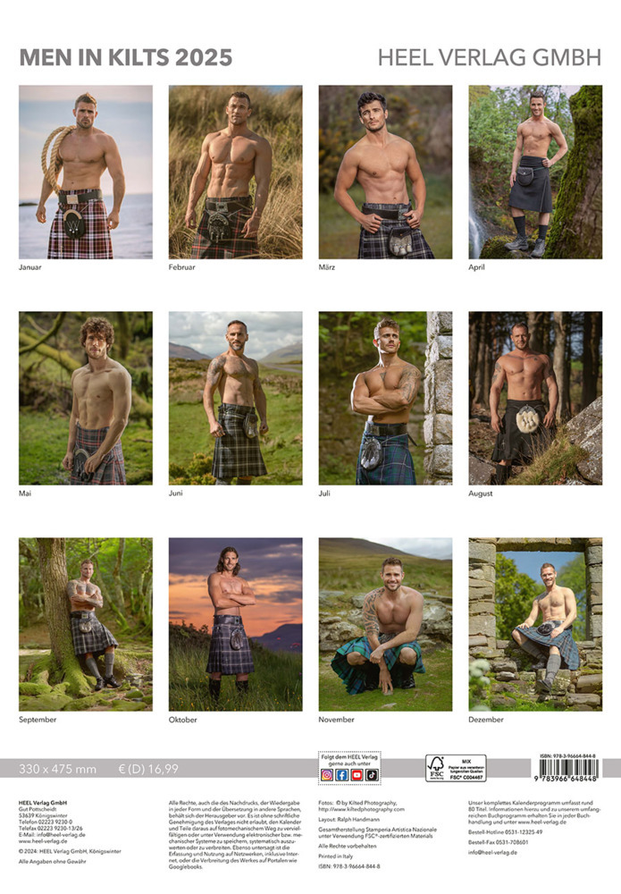 Bild: 9783966648448 | Men in Kilts Kalender 2025 | Schottlands stärkste Kerle. | Kalender