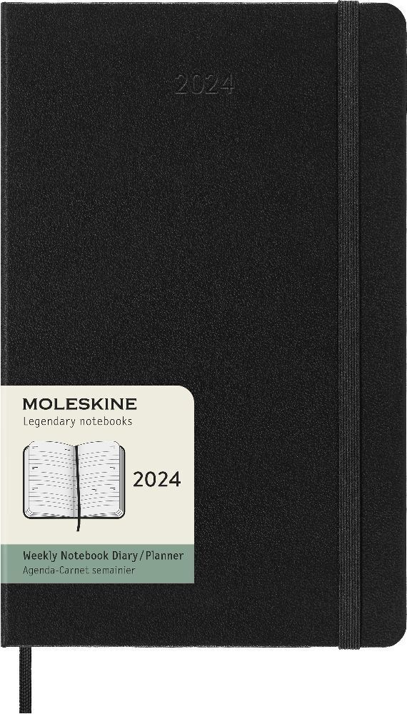 Bild: 8056598856798 | Moleskine 12 Monate Wochenkalender 2024, Large/A5, Schwarz | Buch