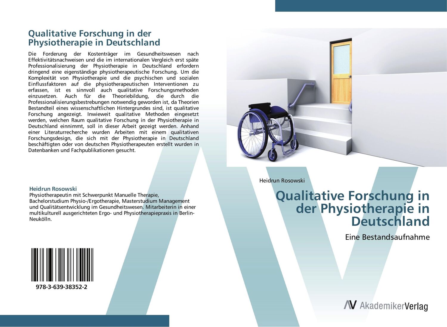 Cover: 9783639383522 | Qualitative Forschung in der Physiotherapie in Deutschland | Rosowski