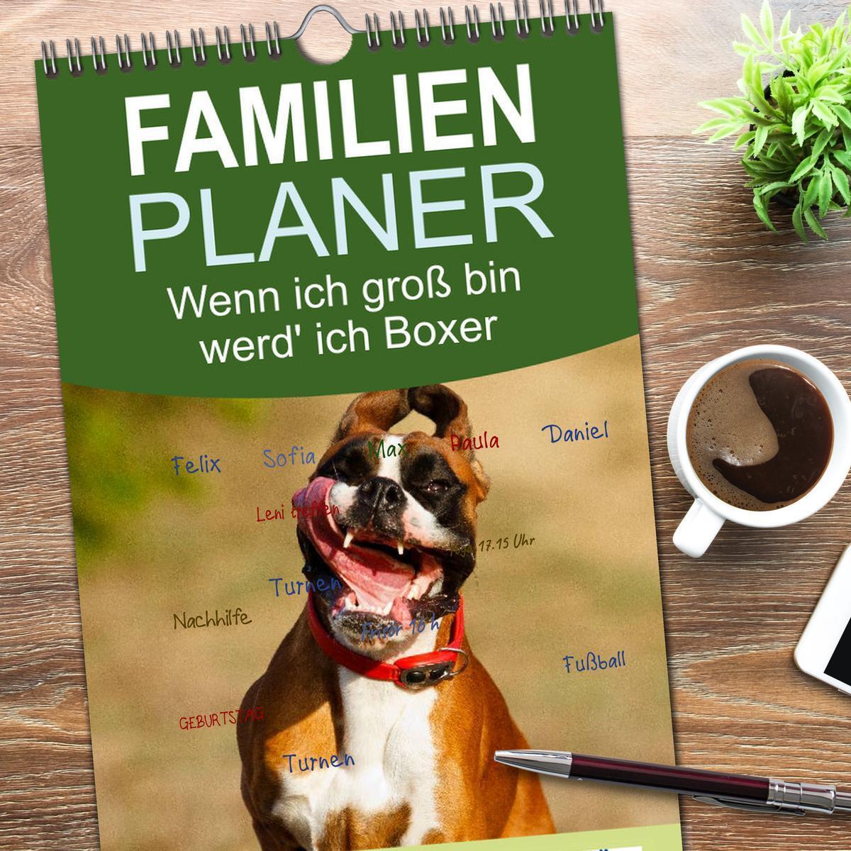 Bild: 9783457113479 | Familienplaner 2025 - Wenn ich groß bin werd' ich Boxer mit 5...