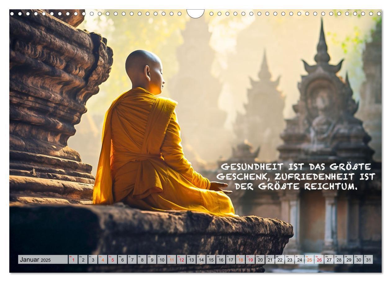 Bild: 9783383775031 | Buddhistische Sprüche (Wandkalender 2025 DIN A3 quer), CALVENDO...