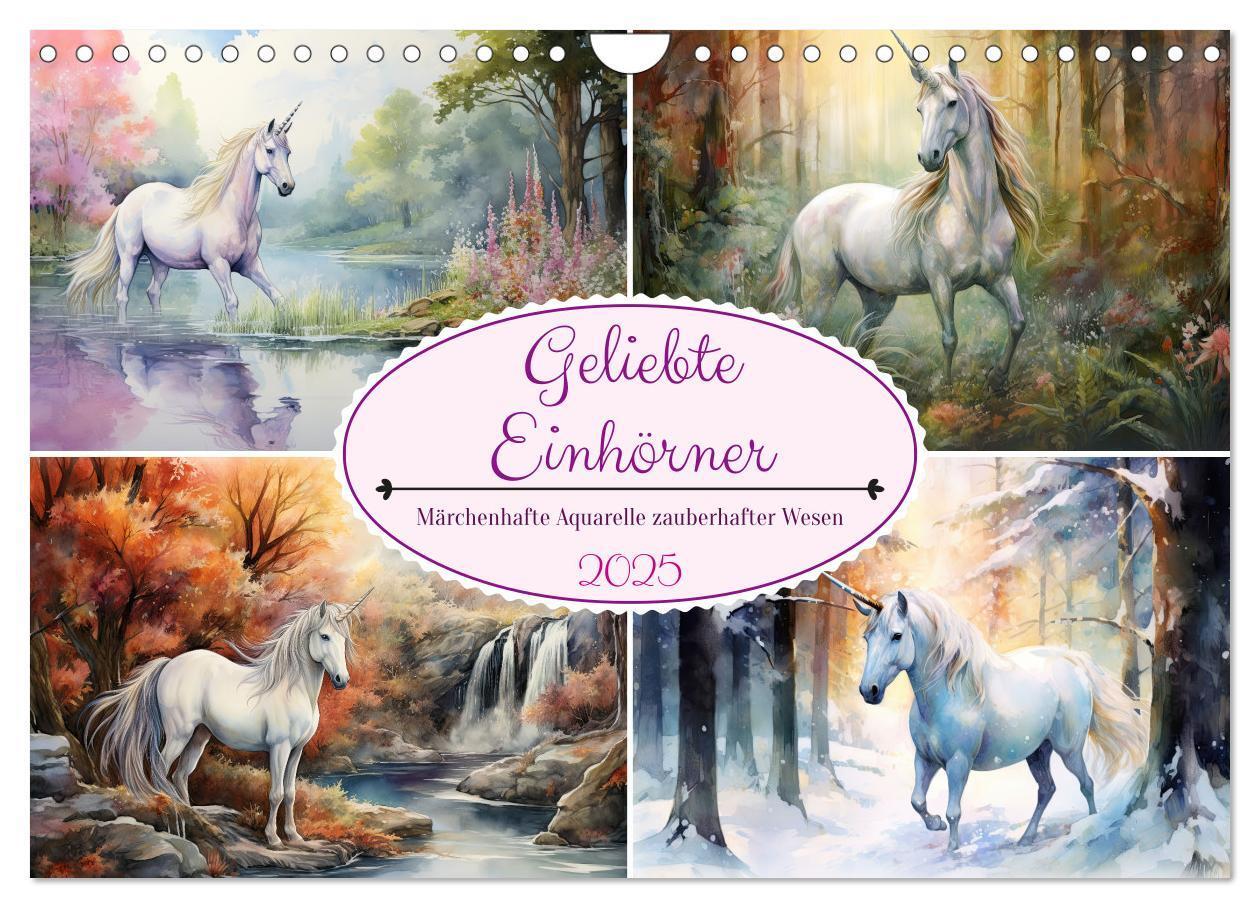 Cover: 9783383858796 | Geliebte Einhörner (Wandkalender 2025 DIN A4 quer), CALVENDO...