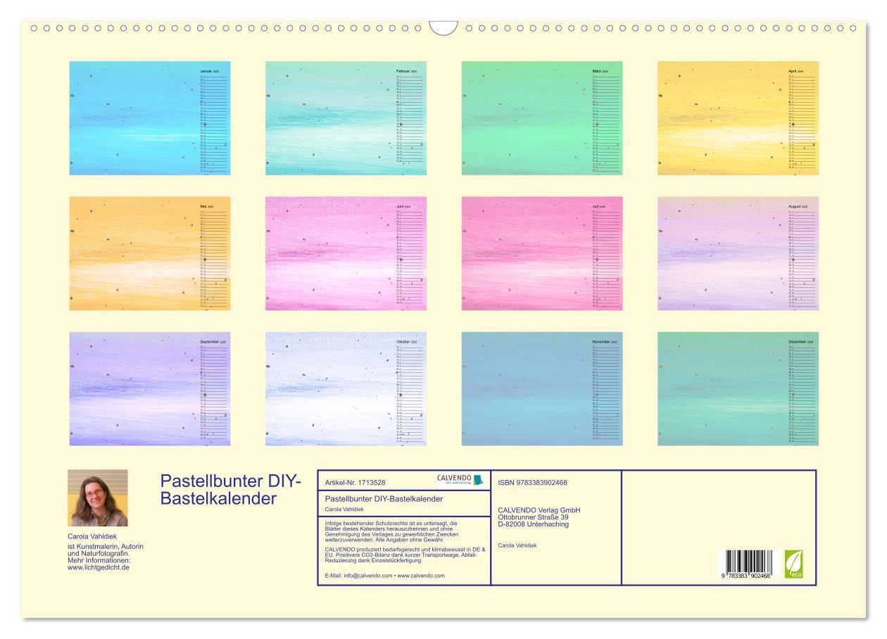 Bild: 9783383902468 | Pastellbunter DIY-Bastelkalender (Wandkalender 2025 DIN A2 quer),...