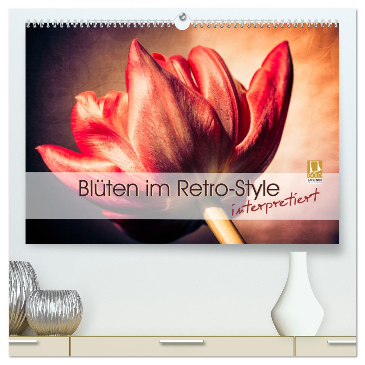 Cover: 9783435301829 | Blüten im Retro-Style (hochwertiger Premium Wandkalender 2025 DIN...