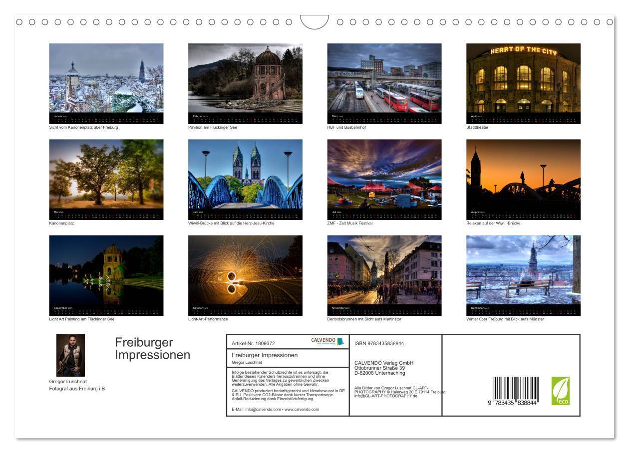 Bild: 9783435838844 | Freiburger Impressionen (Wandkalender 2025 DIN A3 quer), CALVENDO...