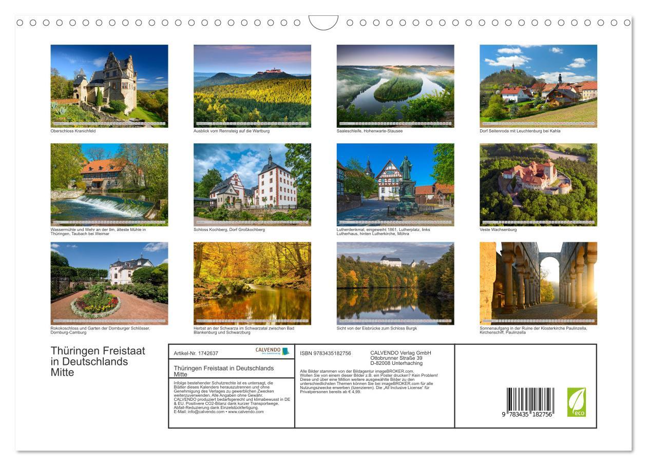 Bild: 9783435182756 | Thüringen Freistaat in Deutschlands Mitte (Wandkalender 2025 DIN A3...