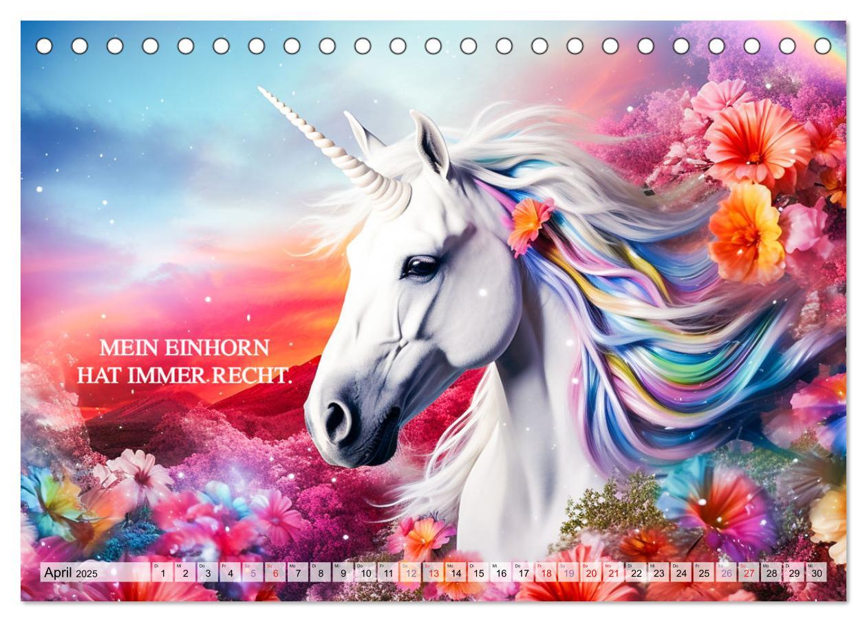 Bild: 9783383863240 | Einhorn und coole Sprüche (Tischkalender 2025 DIN A5 quer),...