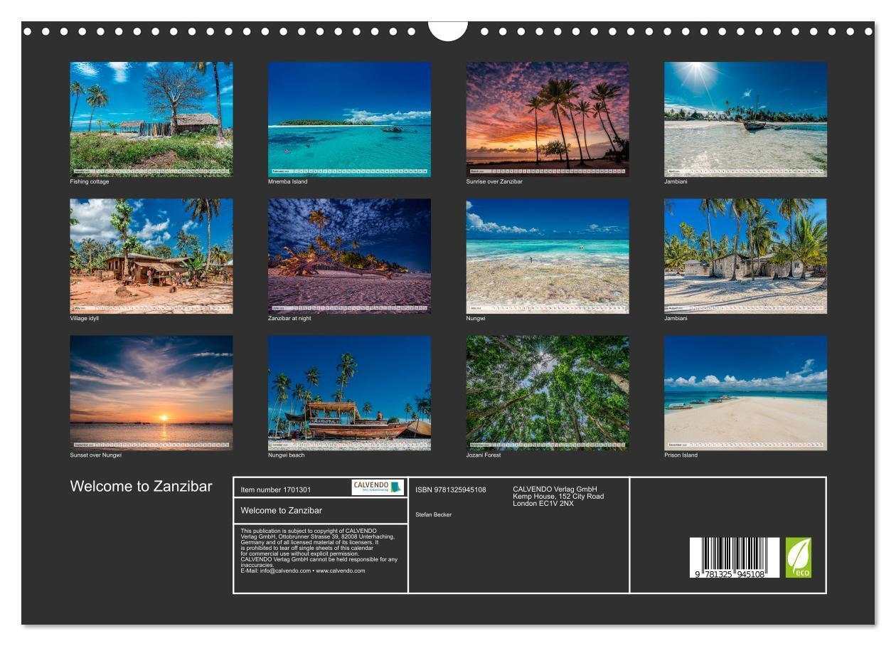 Bild: 9781325945108 | Welcome to Zanzibar (Wall Calendar 2025 DIN A3 landscape), CALVENDO...