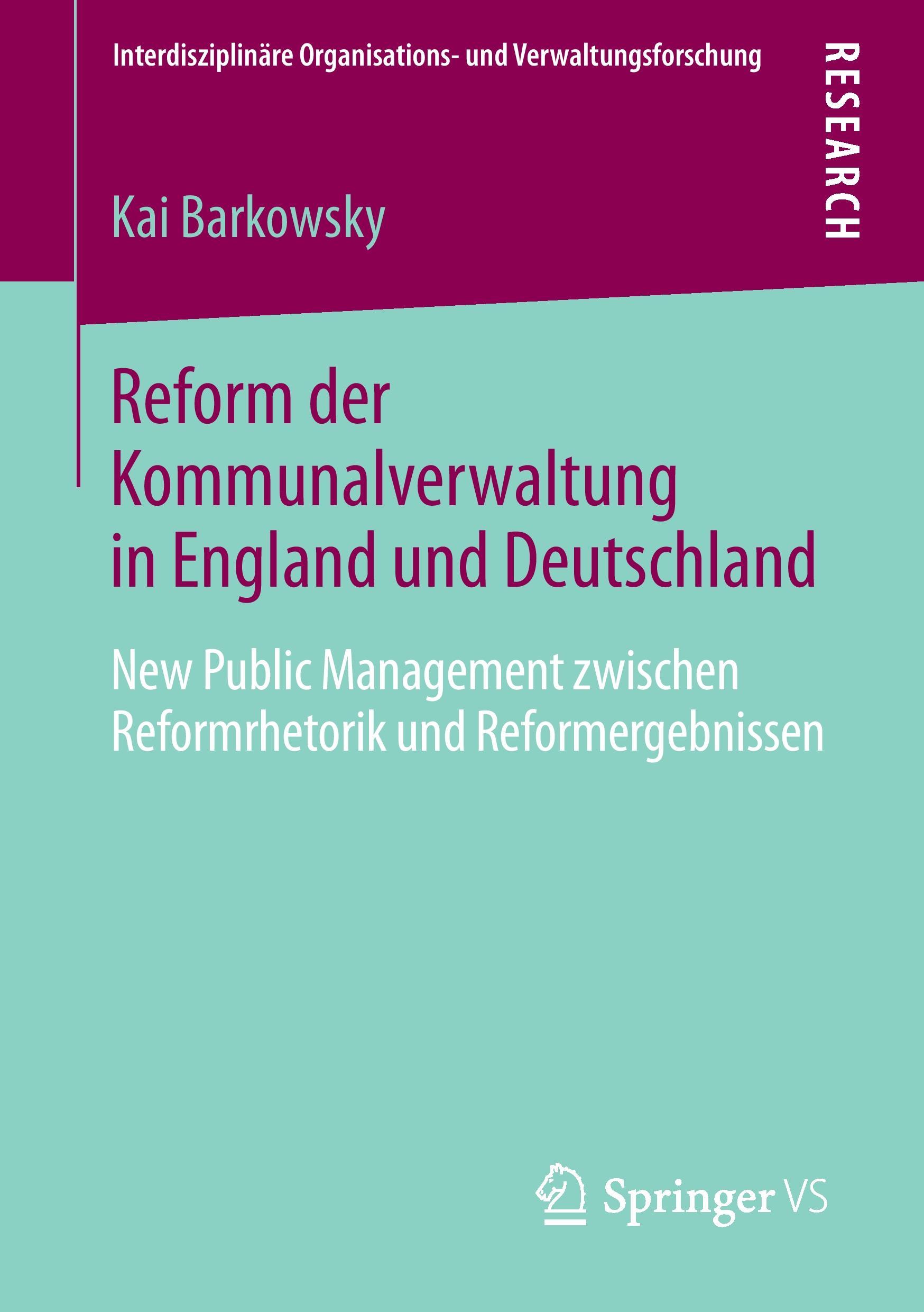 Cover: 9783658050870 | Reform der Kommunalverwaltung in England und Deutschland | Barkowsky