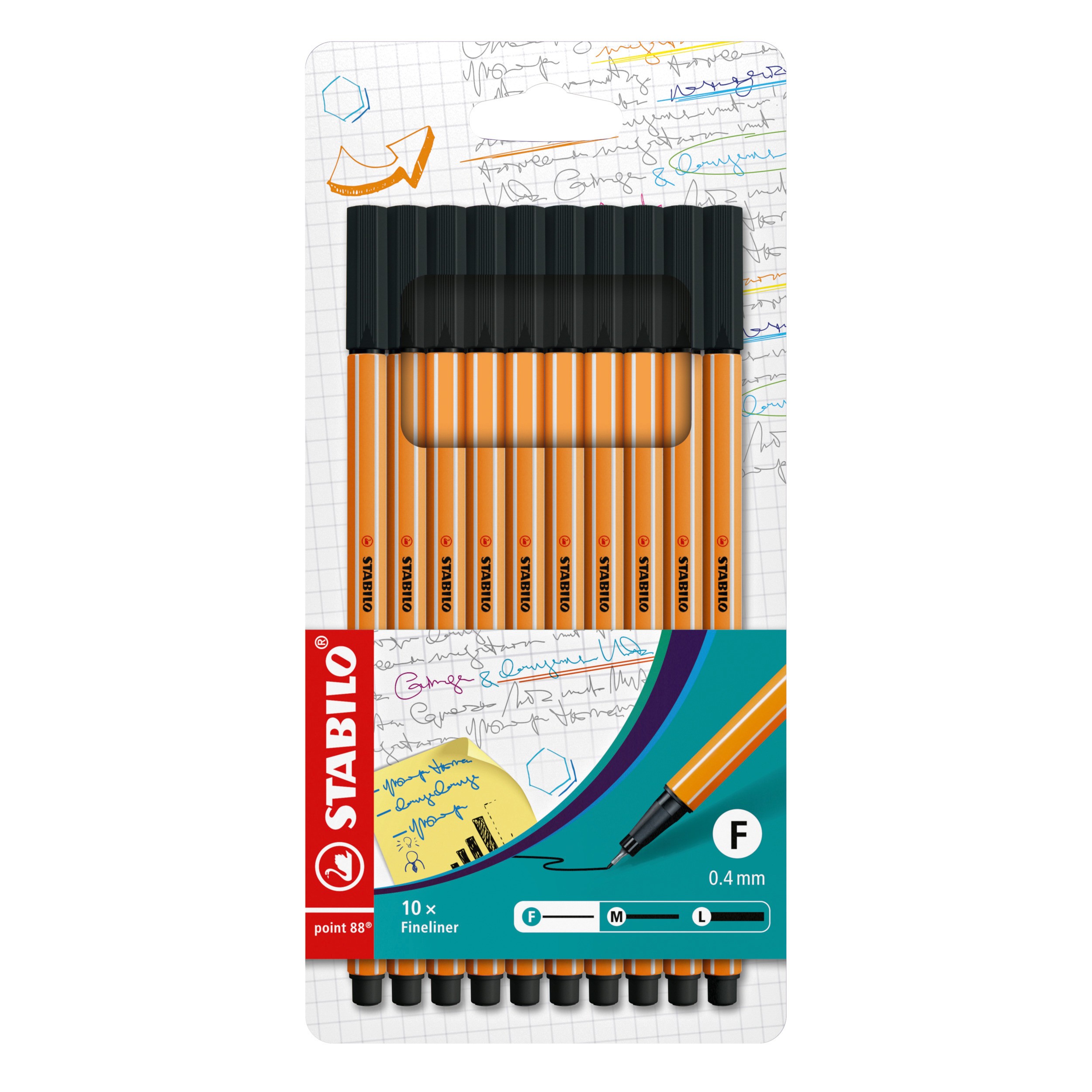 Cover: 4006381171779 | STABILO Fineliner point 88, 10er Pack schwarz | GB/8810-46 | 2019