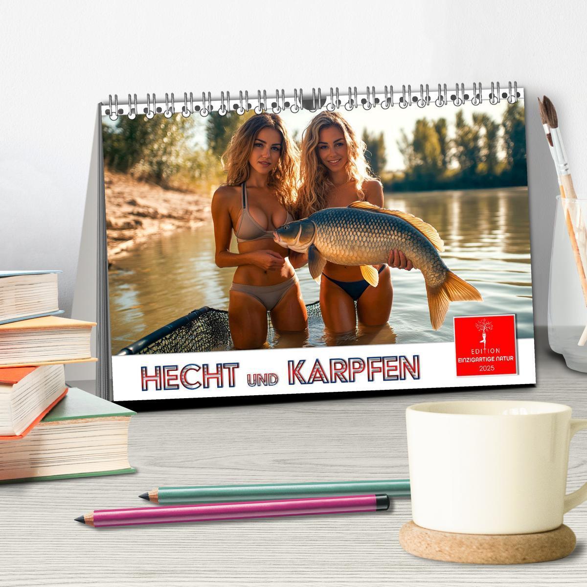 Bild: 9783457211168 | Hecht und Karpfen (Tischkalender 2025 DIN A5 quer), CALVENDO...