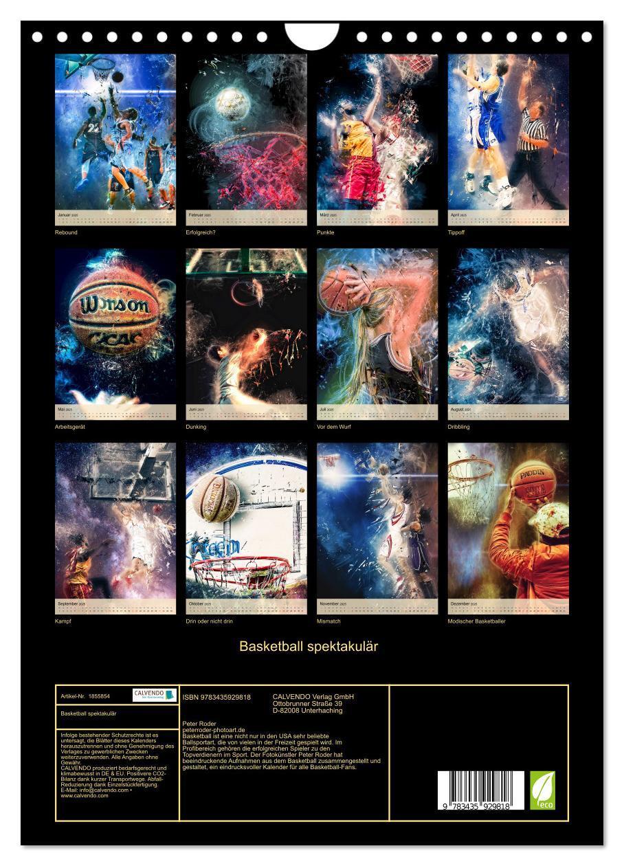 Bild: 9783435929818 | Basketball spektakulär (Wandkalender 2025 DIN A4 hoch), CALVENDO...