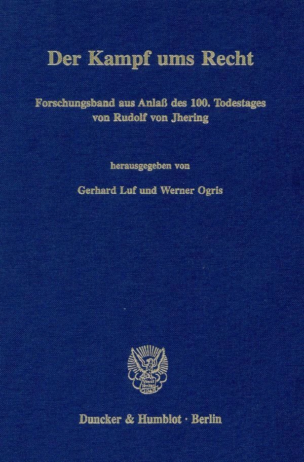 Cover: 9783428084357 | Der Kampf ums Recht. | Gerhard Luf (u. a.) | Buch | 148 S. | Deutsch