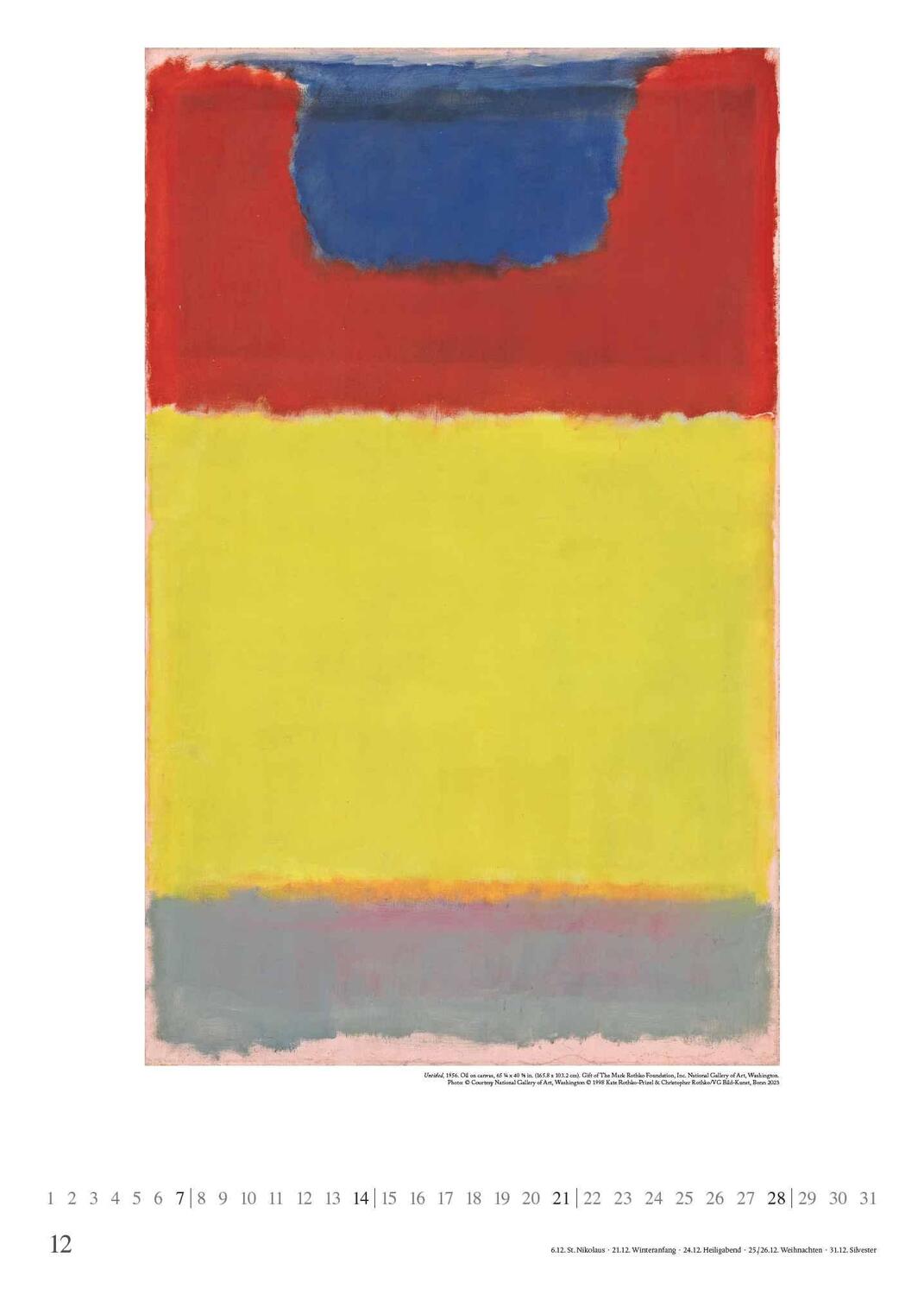 Bild: 4250809653273 | Mark Rothko 2025 - Kunst-Kalender - Poster-Kalender - 50x70 | Kalender