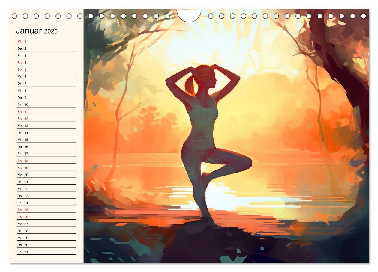 Bild: 9783383866562 | Stille, Stärke und Yoga (Wandkalender 2025 DIN A4 quer), CALVENDO...