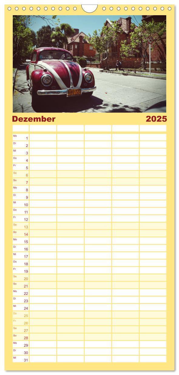 Bild: 9783457106952 | Familienplaner 2025 - Retro Cars mit 5 Spalten (Wandkalender, 21 x...