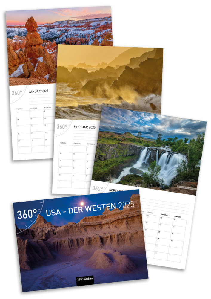 Bild: 9783968555751 | 360° USA - Der Westen Broschürenkalender 2025 | Christian Heeb | 28 S.