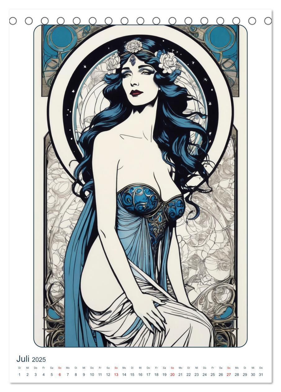 Bild: 9783383801440 | Frauen in Bildern im Art Nouveau-Stil (Tischkalender 2025 DIN A5...