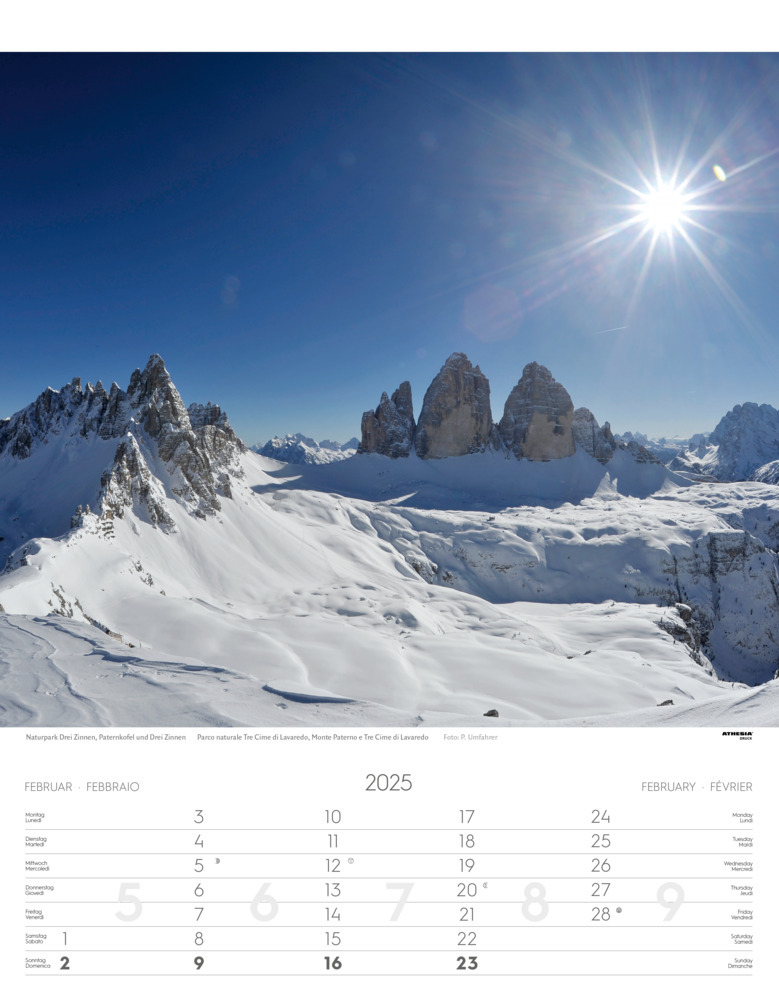 Bild: 9788868397395 | Weltnaturerbe Dolomiten Kalender 2025 | Athesia-Tappeiner Verlag