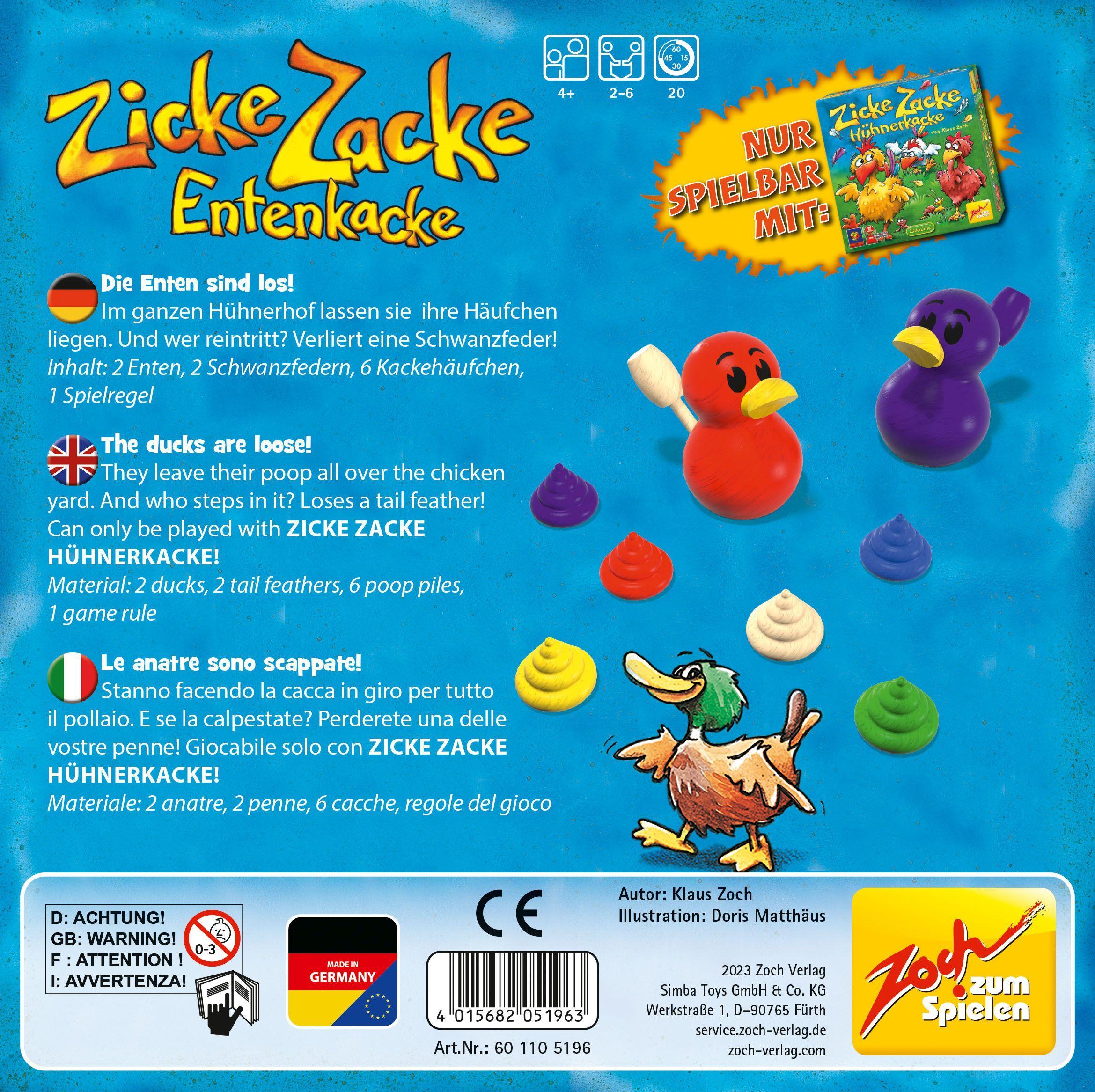 Bild: 4015682051963 | Zicke Zacke Entenkacke | Spiel | 601105196 | Deutsch | 2023 | Zoch