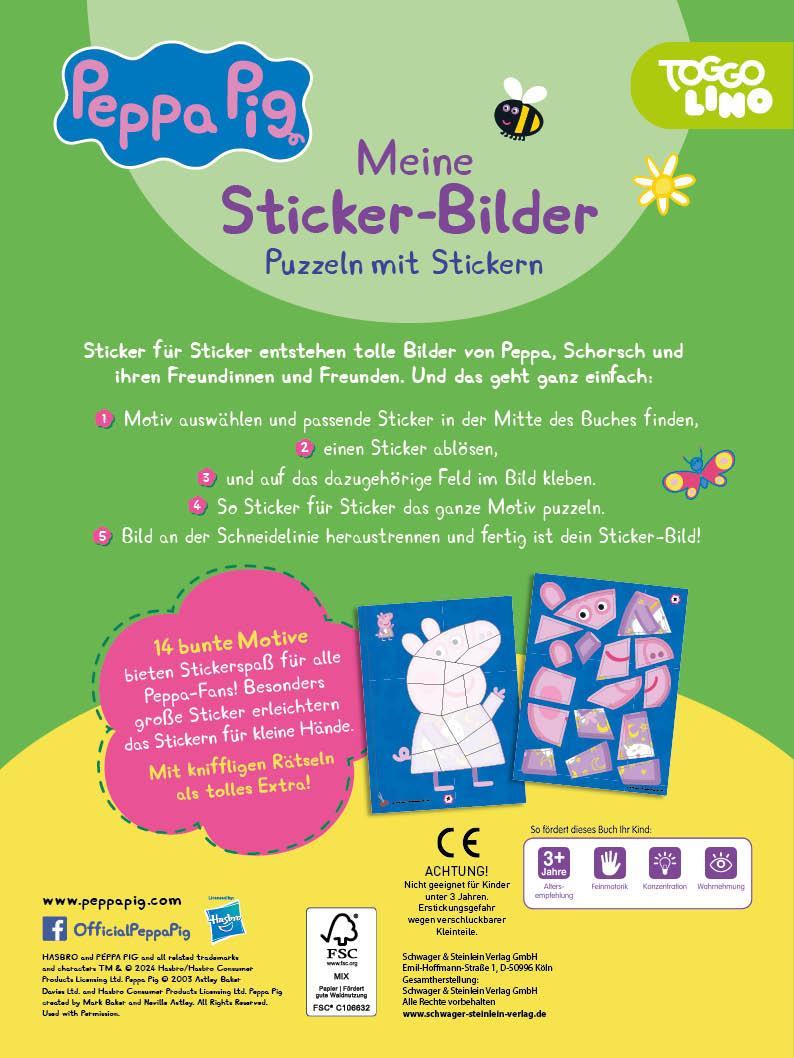 Rückseite: 9783849946883 | Peppa Pig Meine Sticker-Bilder. Puzzeln mit Stickern | Verlag | Buch