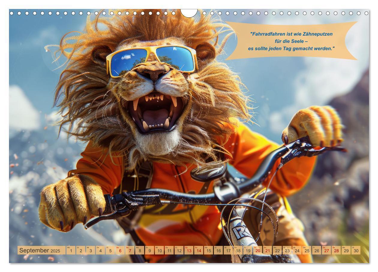 Bild: 9783457154328 | Der tierisch lustige Fahrradkalender (Wandkalender 2025 DIN A3...