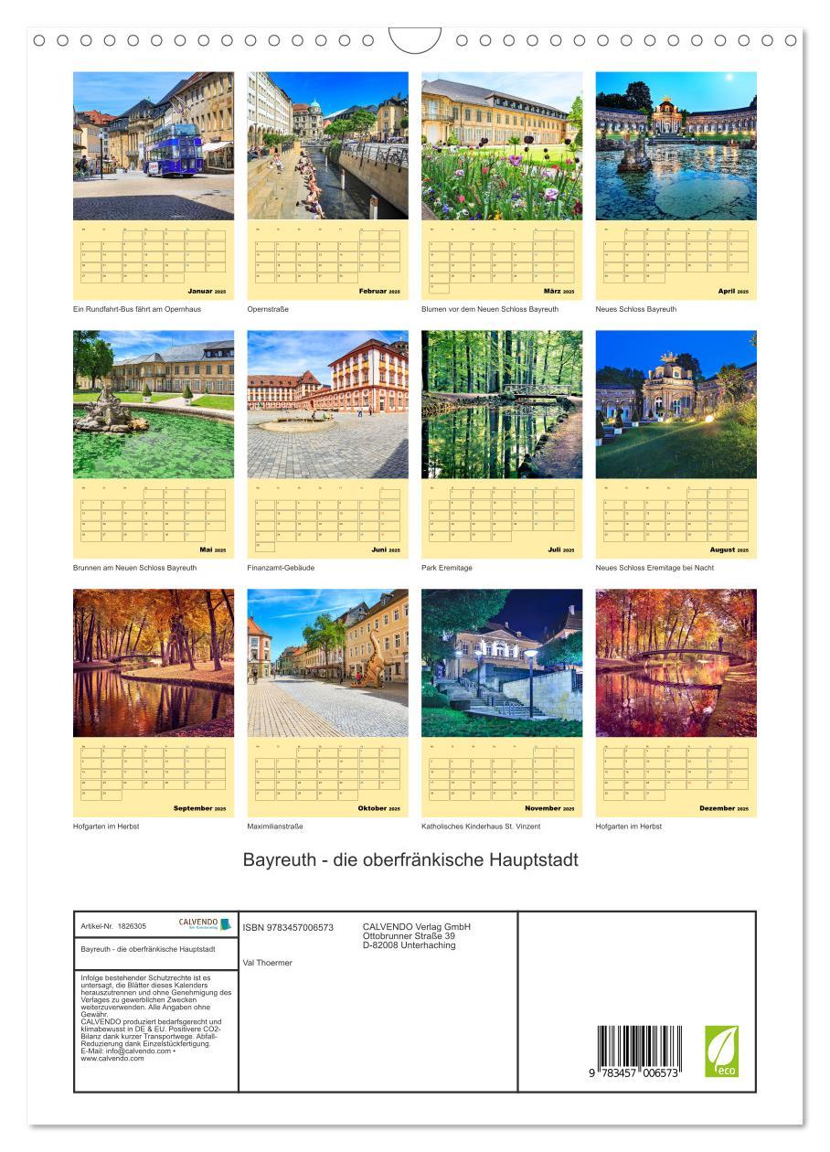 Bild: 9783457006573 | Bayreuth - die oberfränkische Hauptstadt (Wandkalender 2025 DIN A3...