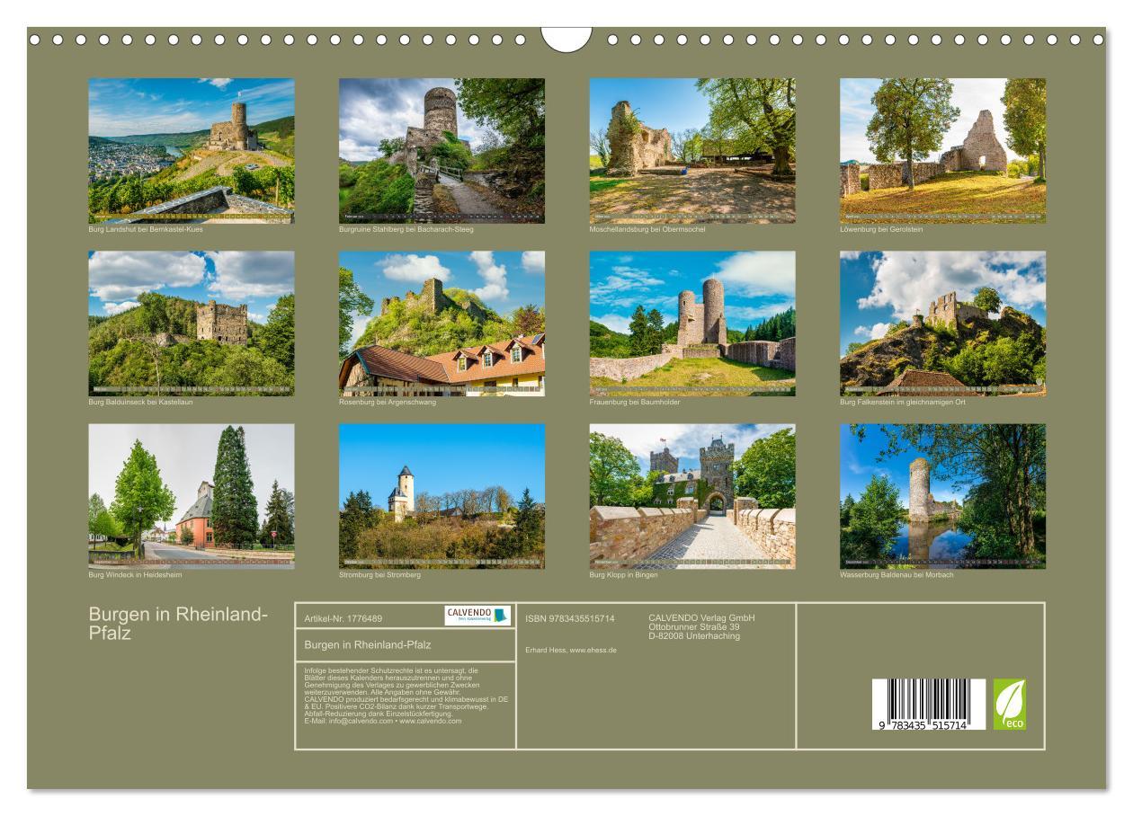 Bild: 9783435515714 | Burgen in Rheinland-Pfalz (Wandkalender 2025 DIN A3 quer), CALVENDO...