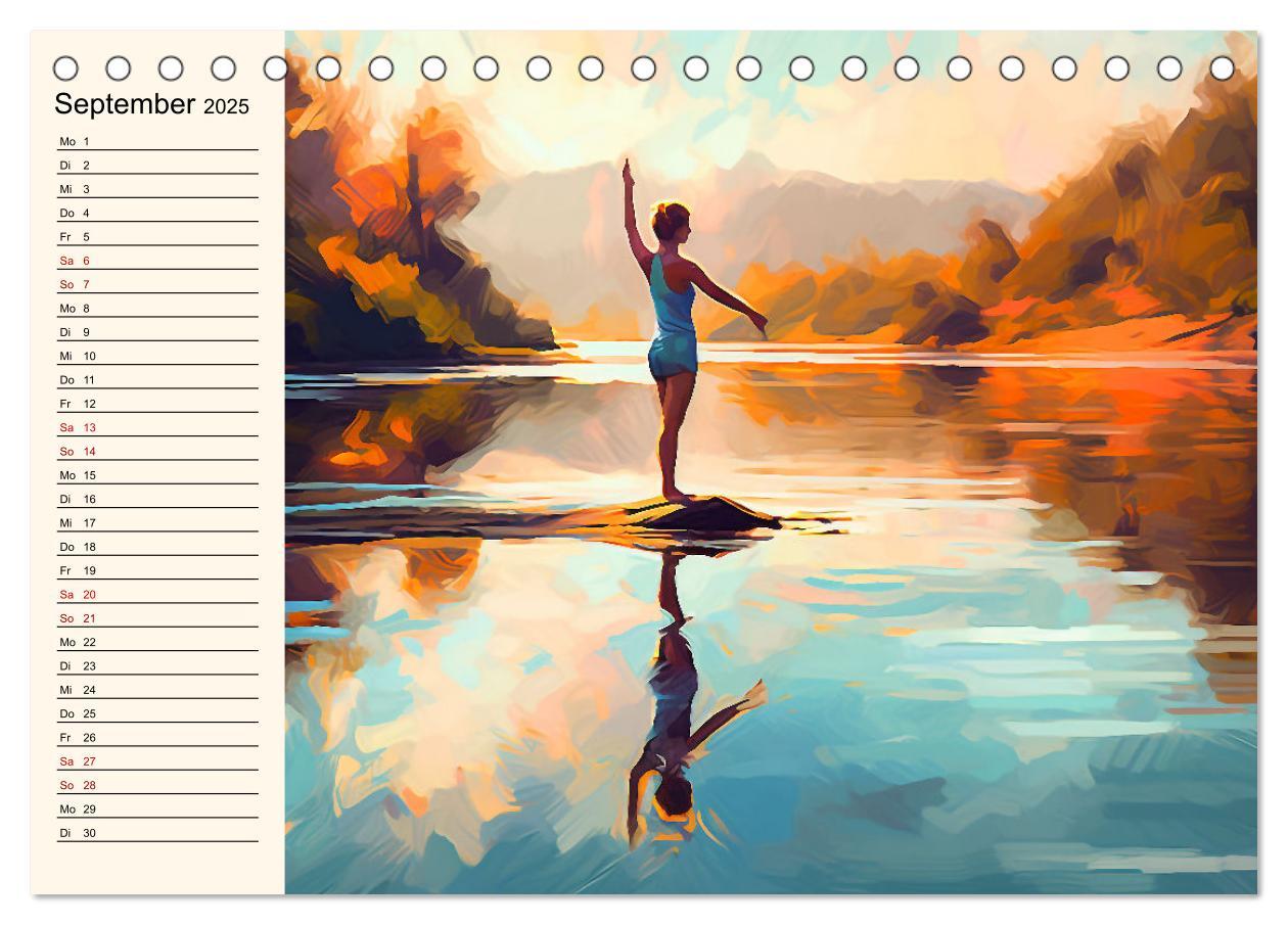 Bild: 9783383905070 | Stille, Stärke und Yoga (Tischkalender 2025 DIN A5 quer), CALVENDO...