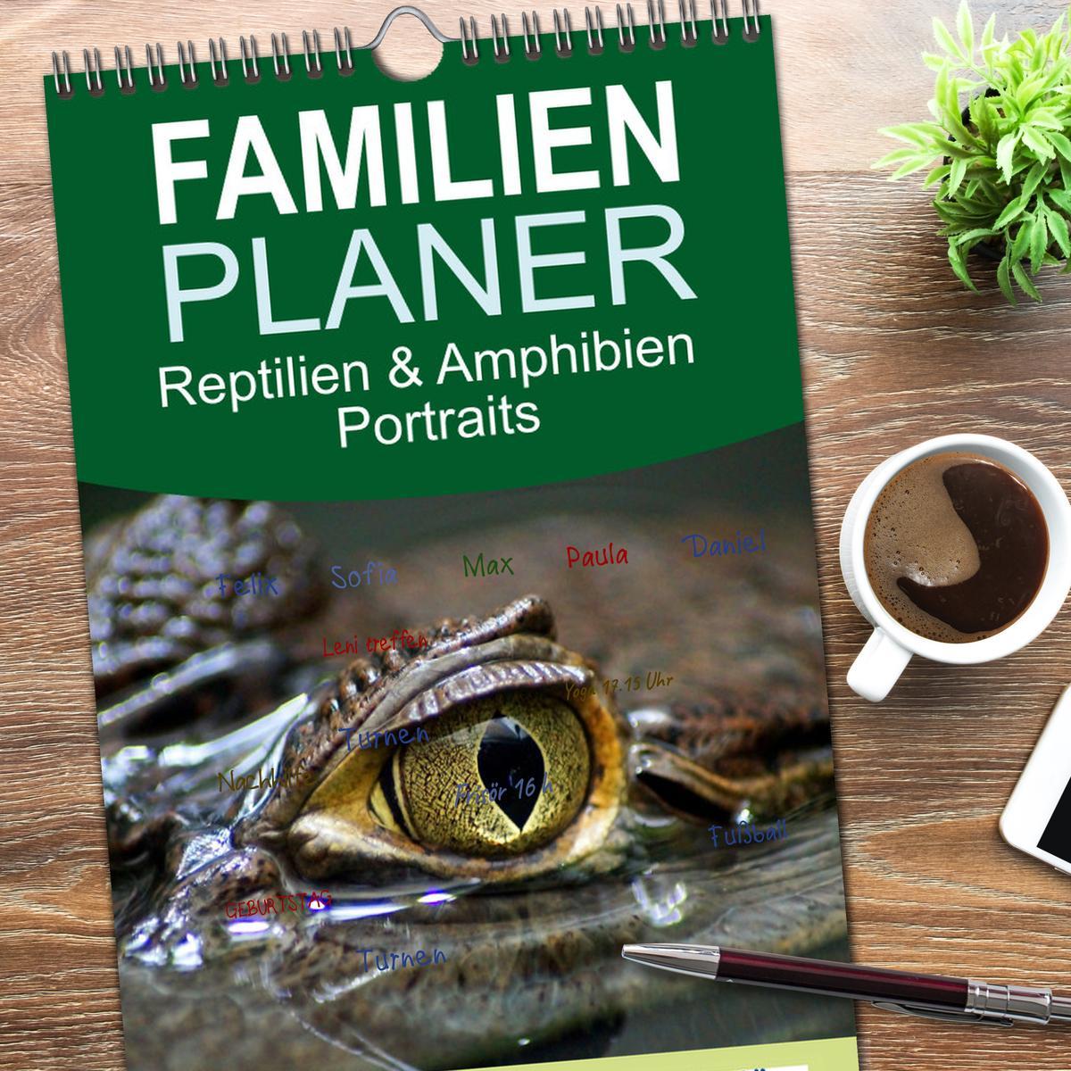 Bild: 9783457095140 | Familienplaner 2025 - Reptilien &amp; Amphibien Portraits mit 5 Spalten...