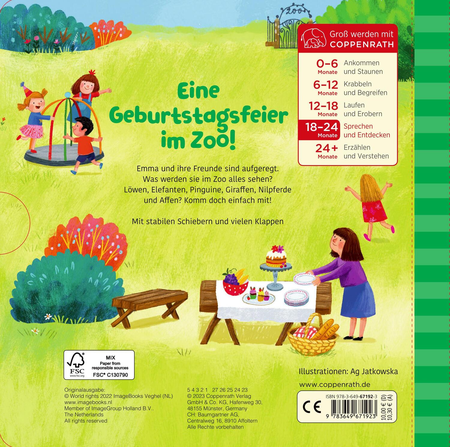 Rückseite: 9783649671923 | Klapp mal! Schieb mal!: Im Zoo | Ag Jatkowska | Buch | 12 S. | Deutsch