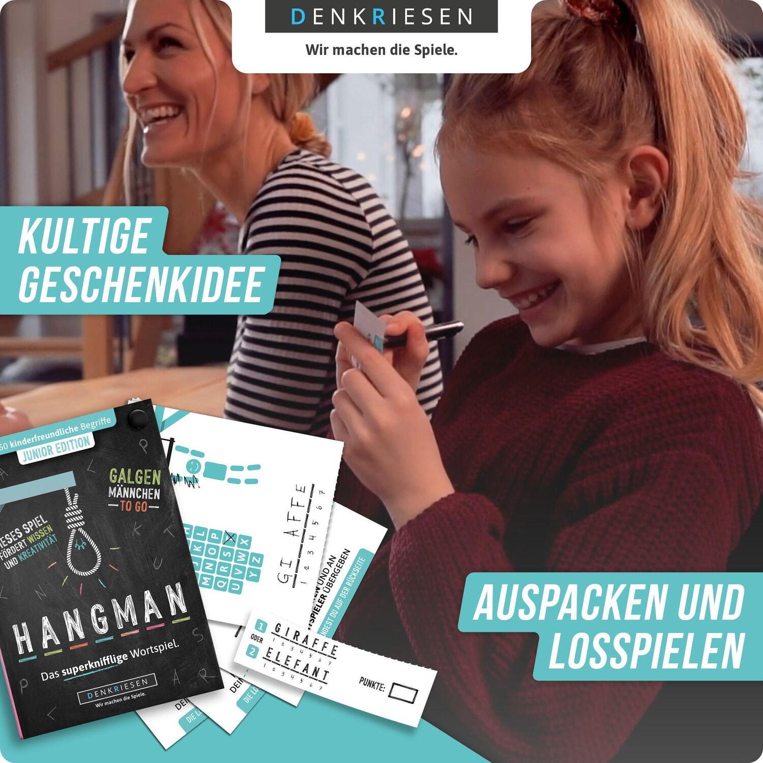 Bild: 4260528090785 | HANGMAN - JUNIOR EDITION - "Galgenmännchen TO GO" | Denkriesen | Spiel