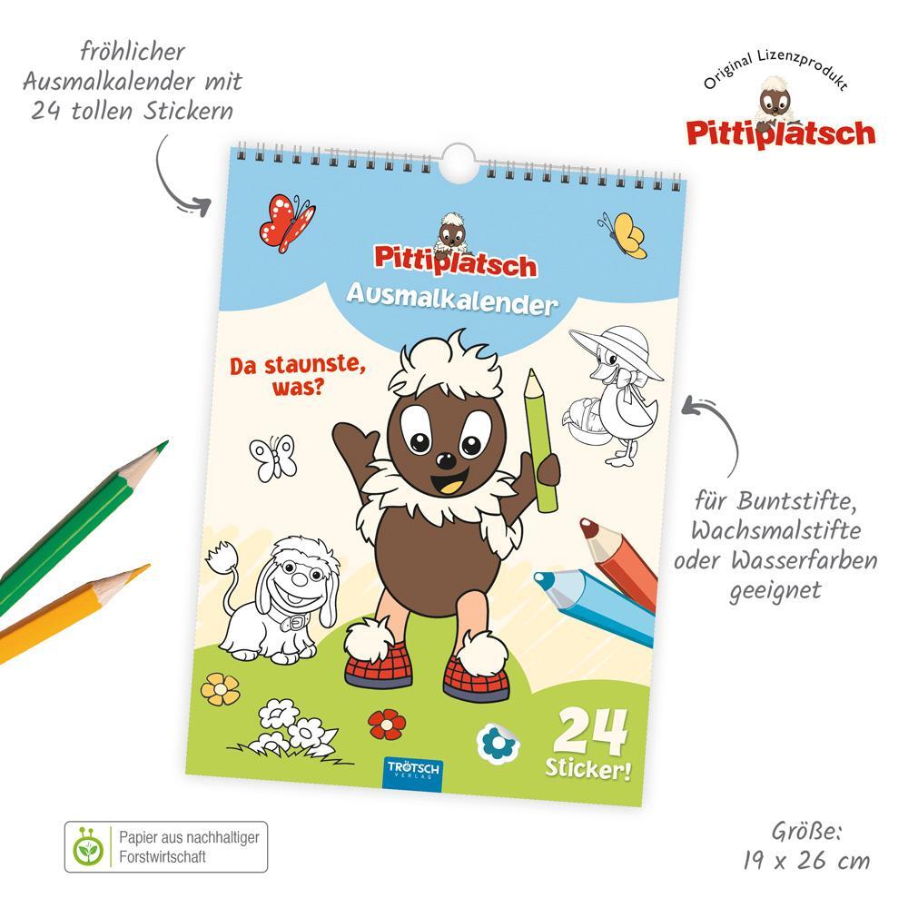 Bild: 9783965529397 | Trötsch Ausmalkalender immerwährend Pittiplatsch | KG | Kalender