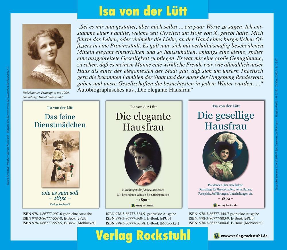 Bild: 9783867772976 | Das feine Dienstmädchen wie es sein soll. 1892 | Isa von der Lütt