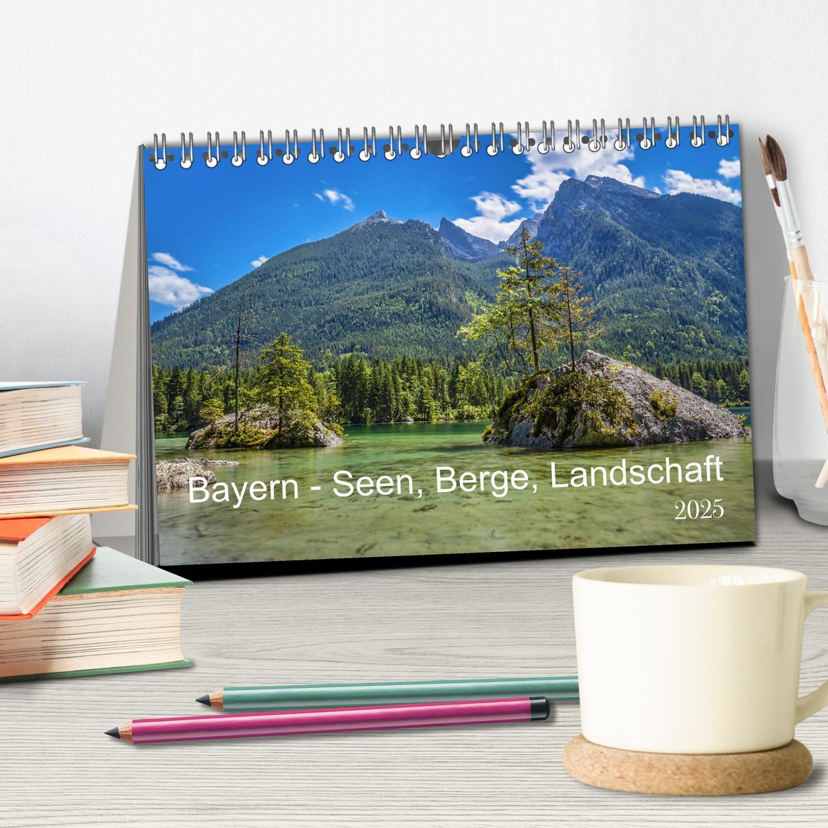 Bild: 9783457202456 | Bayern - Seen, Berge, Landschaft (Tischkalender 2025 DIN A5 quer),...