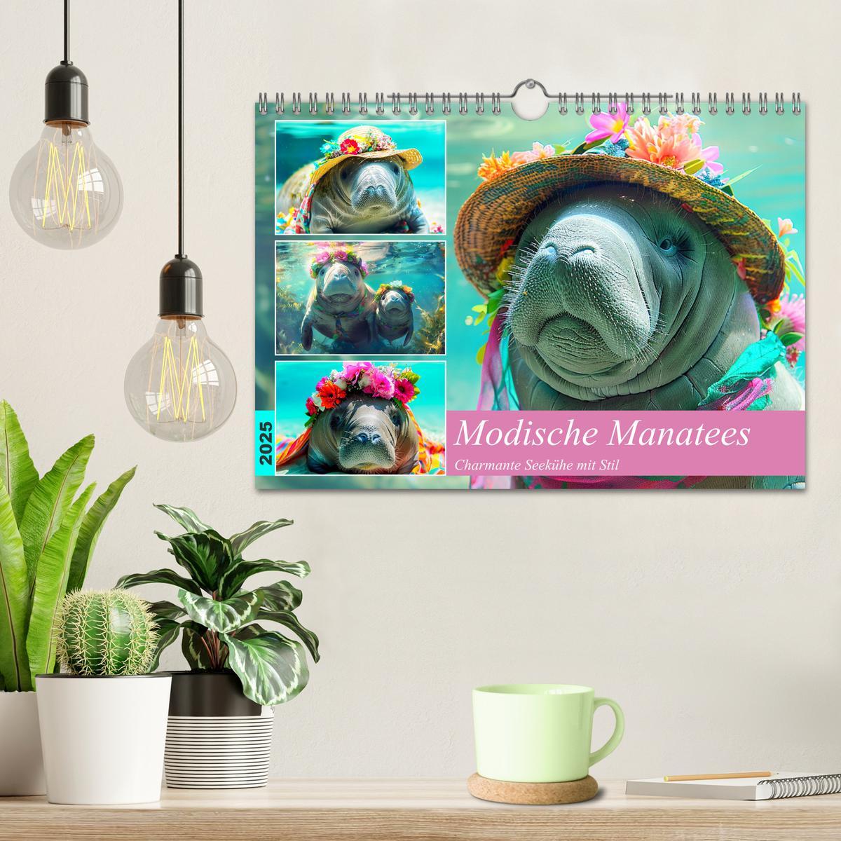 Bild: 9783435461776 | Modische Manatees. Charmante Seekühe mit Stil (Wandkalender 2025...