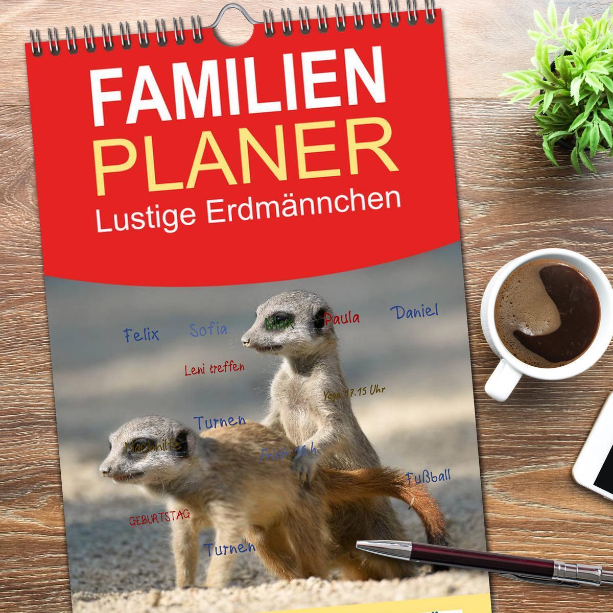 Bild: 9783457113868 | Familienplaner 2025 - Lustige Erdmännchen mit 5 Spalten...