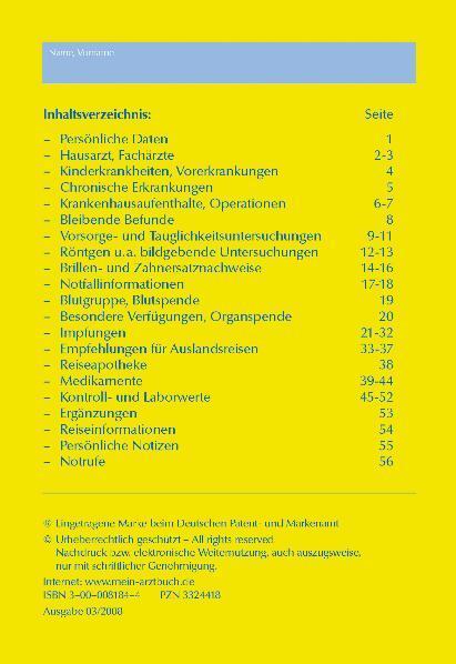 Bild: 9783000081842 | Mein Arztbuch für meine Gesundheit | Rolf Poppe | Broschüre | Deutsch